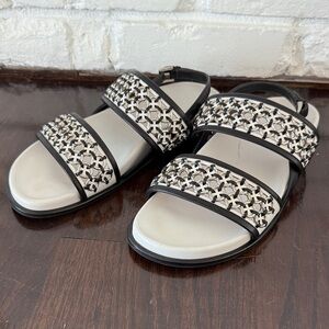 Alaia Black and White Women's Sandals 39.5 Neiman Marcus